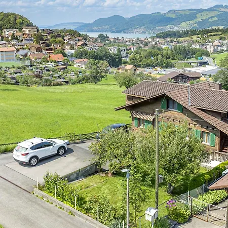 In The Countryside Kitchen Parking Lot Apartment Spiez